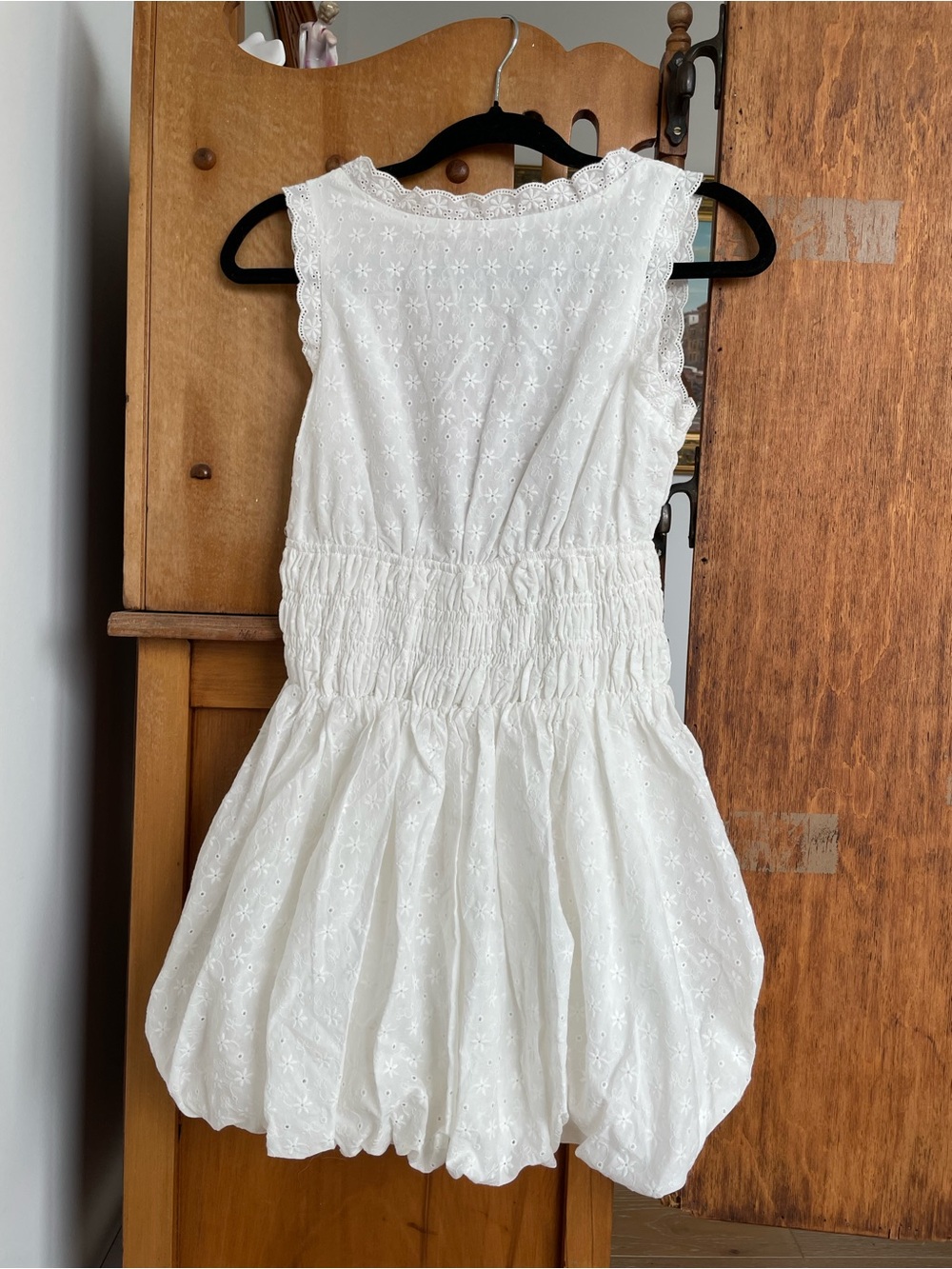 Princess Polly White Eyelet Backless Mini Dress